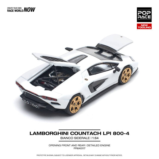 Pop Race 1:64 Lamborghini Countach LPI 800-4 White