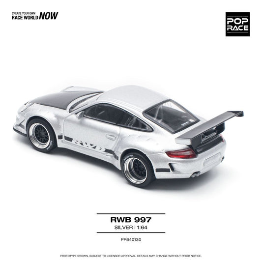 Pop Race 1:64 Porsche RWB 997 Silver