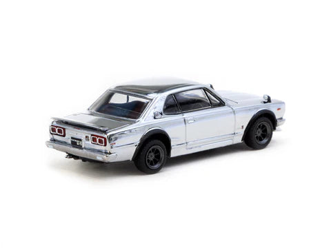 Tarmac Works 1:64 Skyline HT 2000GT-R Silver Chrome - Japan Special Edition - GLOBAL64