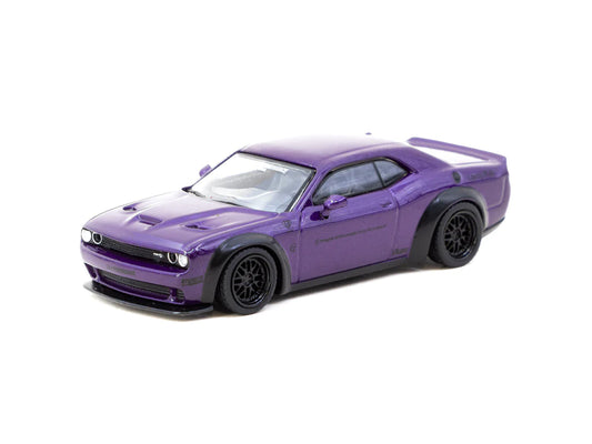 Tarmac Works 1:64 LB-WORKS Dodge Challenger SRT Hellcat Purple with Truck - GLOBAL64
