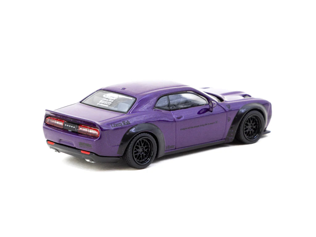 Tarmac Works 1:64 LB-WORKS Dodge Challenger SRT Hellcat Purple with Truck - GLOBAL64