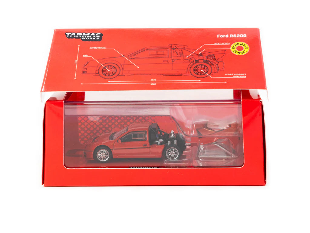 Tarmac Works 1:64 Ford RS200 Red - HOBBY64+