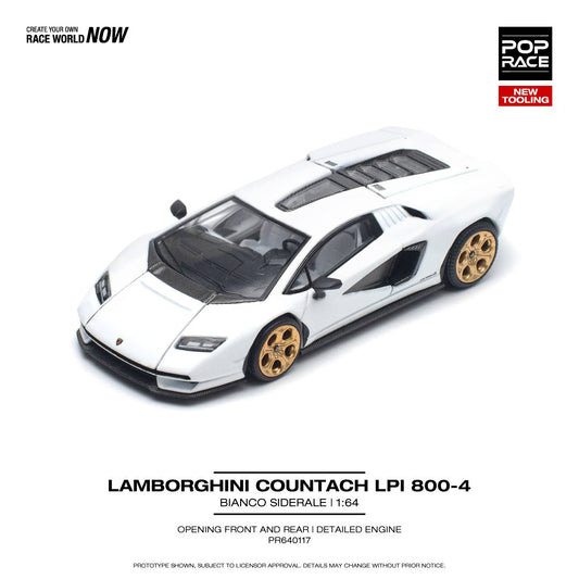 Pop Race 1:64 Lamborghini Countach LPI 800-4 White