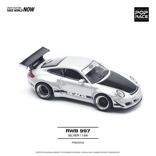 Pop Race 1:64 Porsche RWB 997 Silver