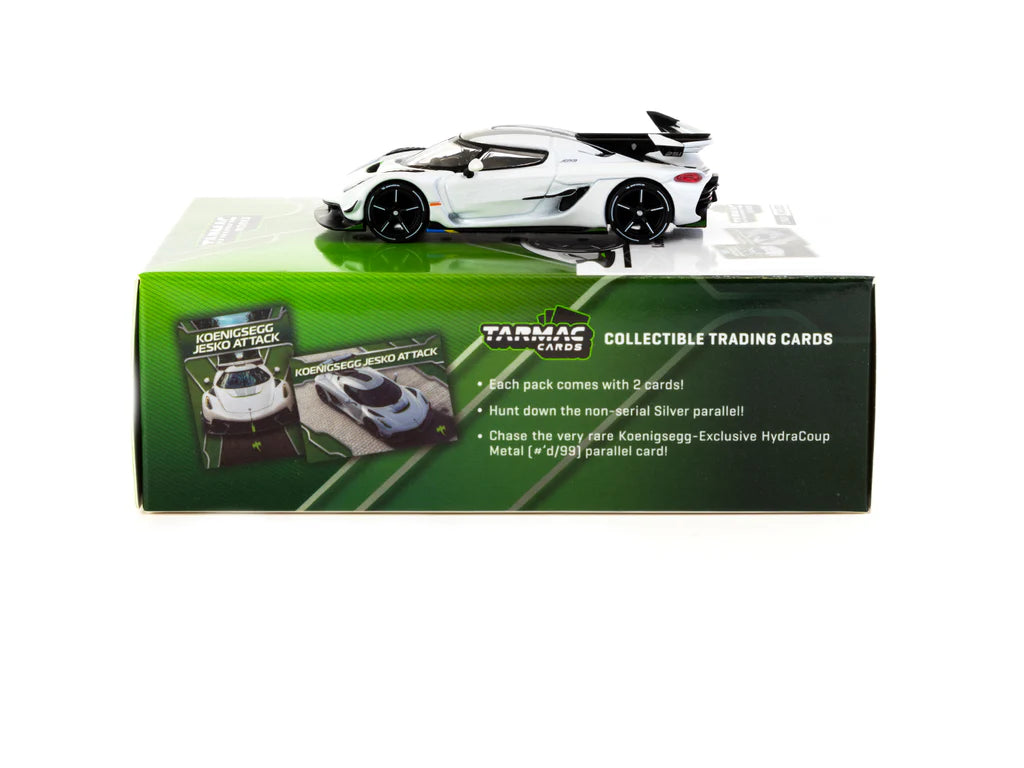 Tarmac Works 1:64 Koenigsegg Jesko Attack White with Tarmac Cards - Lamley Special Edition - GLOBAL64