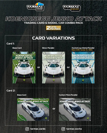Tarmac Works 1:64 Koenigsegg Jesko Attack White with Tarmac Cards - Lamley Special Edition - GLOBAL64